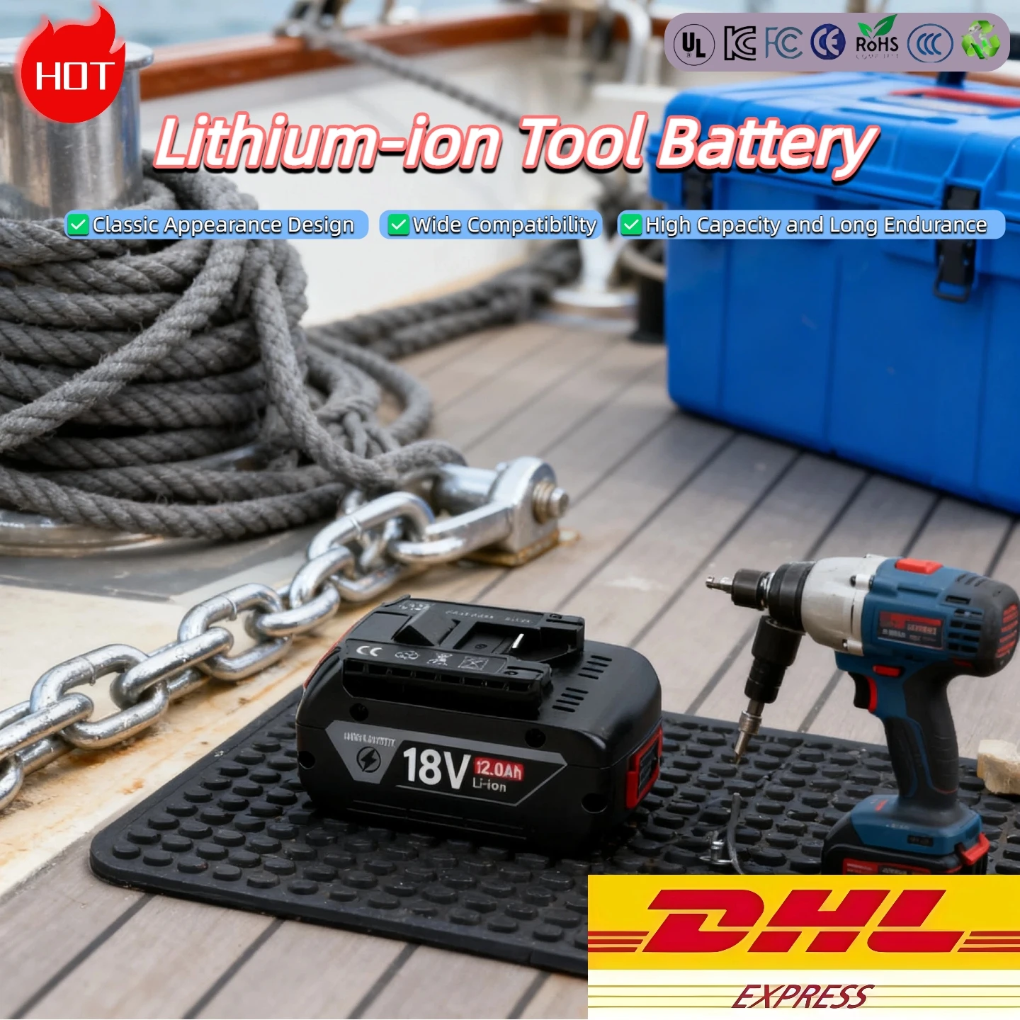 

For BOSCH 18V 6000mAh BAT609 BAT610 For Bosch 18V Professional 18V Li-ion Battery GBA18V GSR18V BAT618 BAT619 Drill Tool Battery