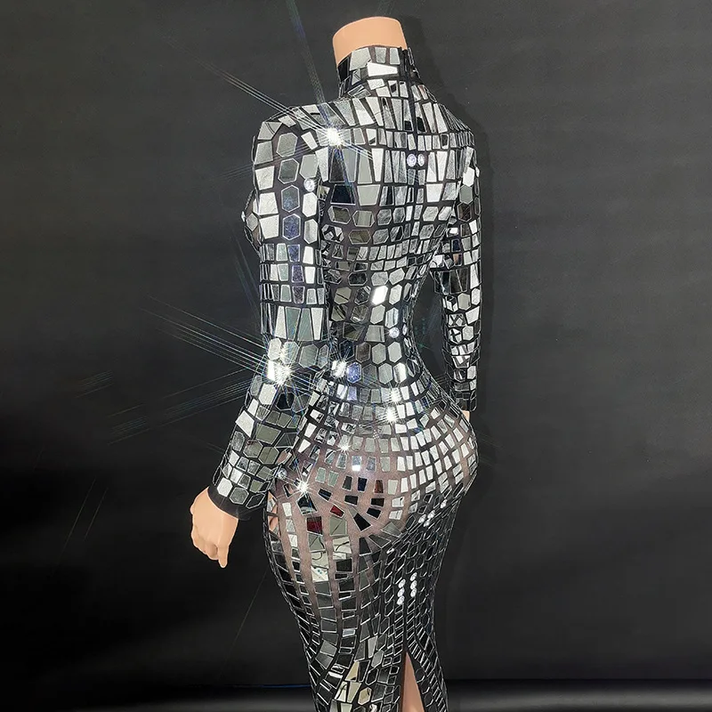 مرآة مهرجان الموسيقى المغني نموذج المنصة مأدبة بار ملهى ليلي فستان الحفلات Vestido Con Cristales Y Piedras Vestidos Brillantes