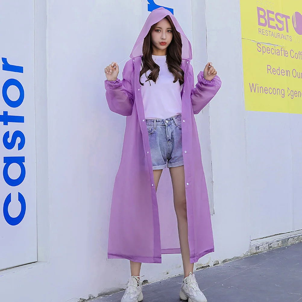 

Thickened Tourist Raincoat Ponchos Lightweight Portable Waterproof Travel One Size Fits Most Adults Hood Elastic Sleeves Outdoor