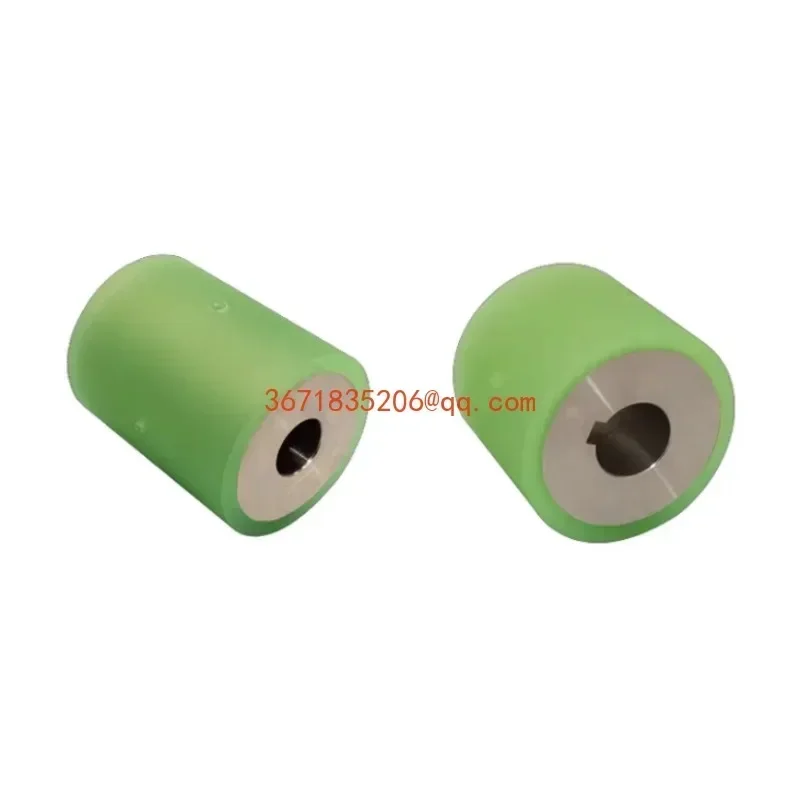 Polyurethane rubber wheel stainless steel through hole keyway active drive pulley assembly line power roller