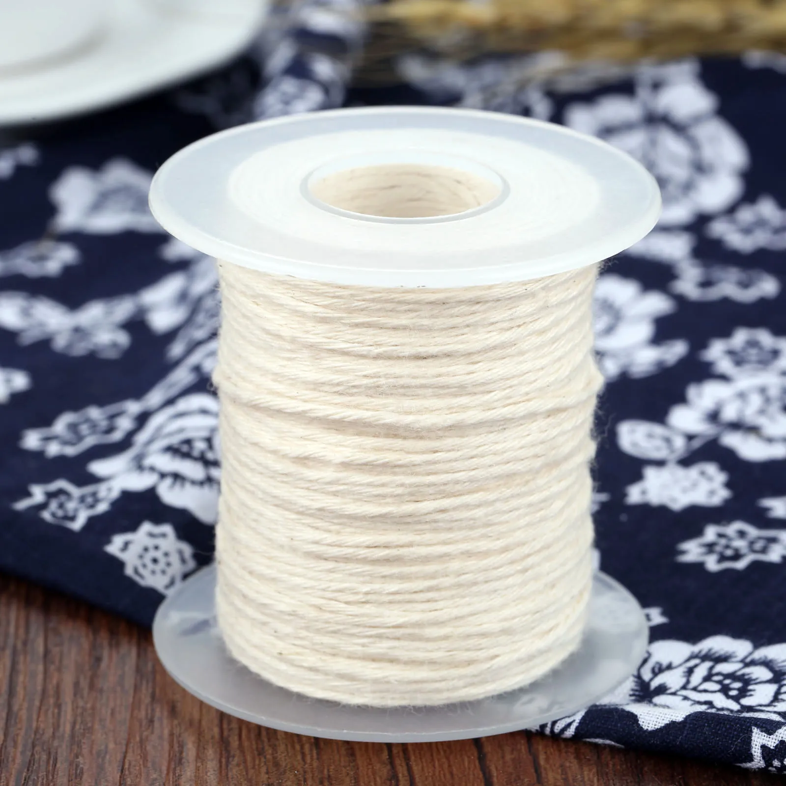 1 Roll Candle Wick Spool Core Unwaxed White Nature Cotton Wicks 61m/200ft*1mm Candles Making DIY Craft Handmade Candles Supplies