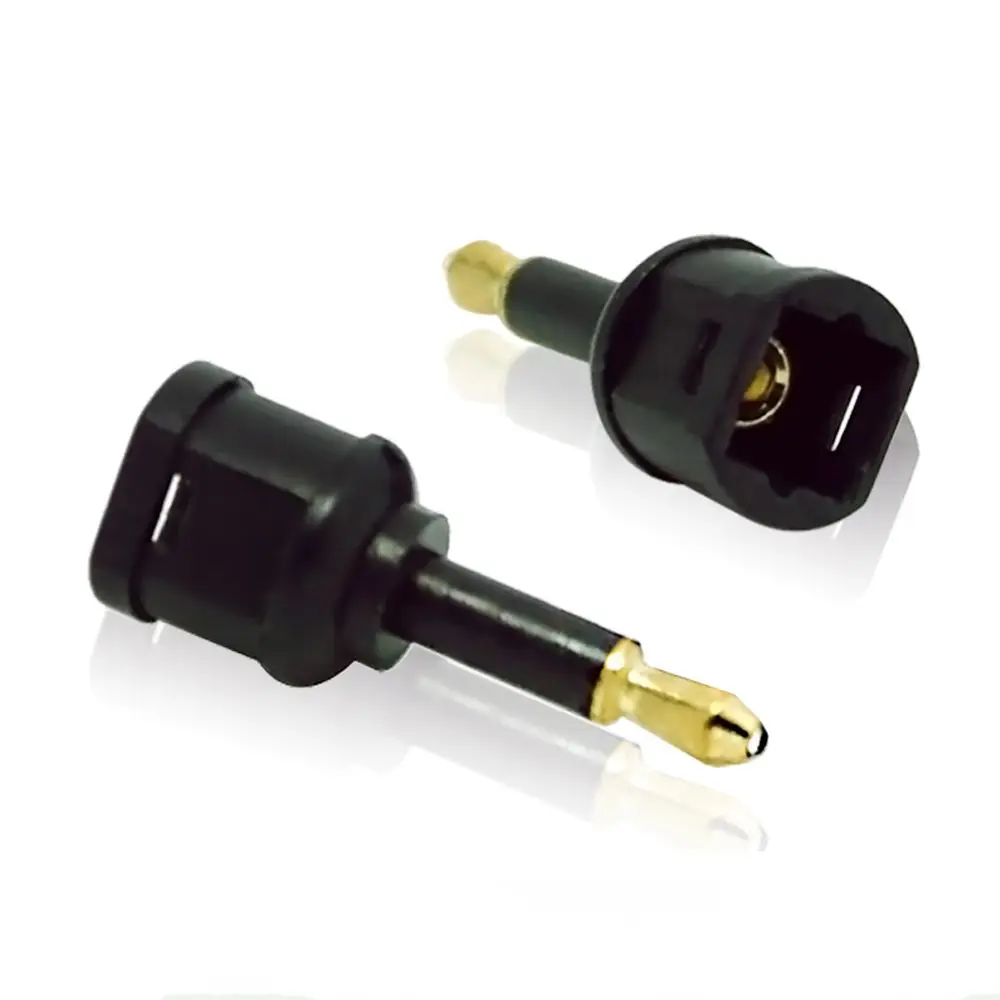 SPDIF High Quality Male Plug Mini Fiber Optic Black Useful Jack Plug Gold Plated Optical Adapter Toslink To 3.5mm