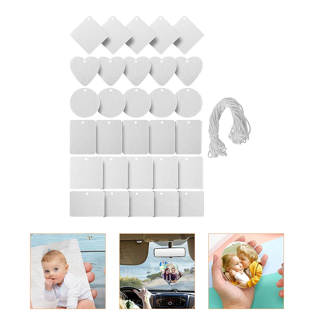 

1 Set Of Blank Felt Sublimation Air Freshener Sheets Diy Heat Transfer Aroma Pads For Car Home Decor Pet Odor Craft Kit Health