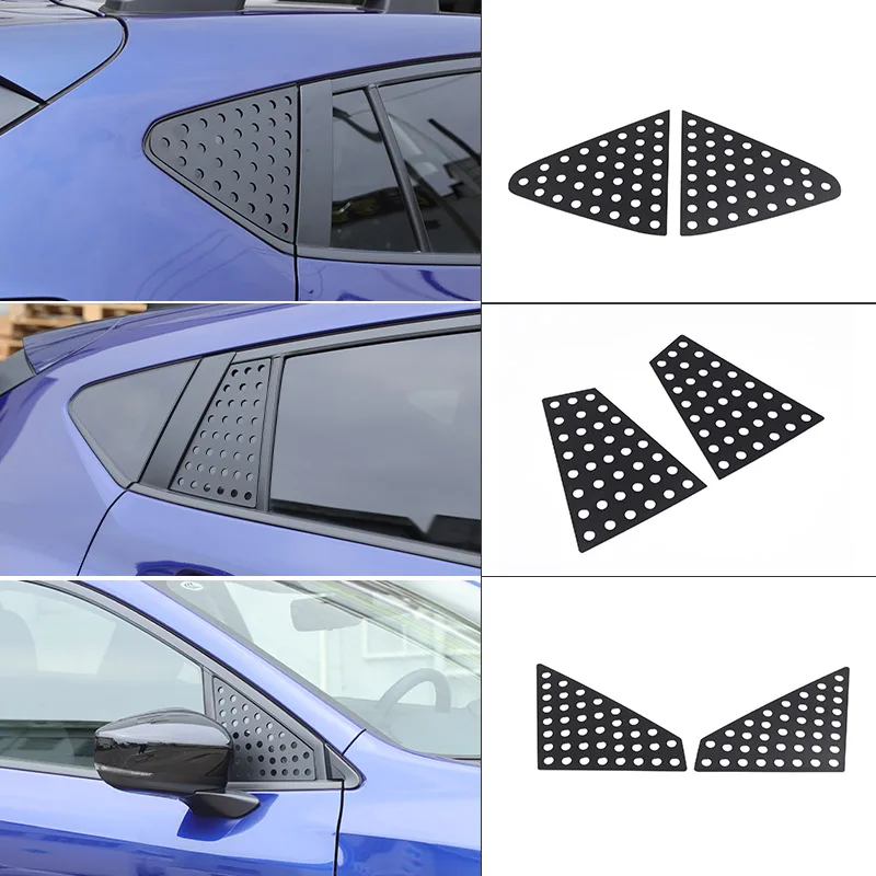 

For Subaru Crosstrek 2024 Alloy Black Car Rearview Mirror Side Triangle Rear Side Window Glass Protective Plate Car Accessories