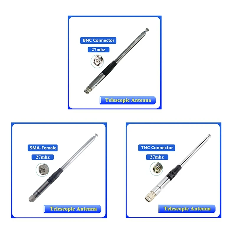 

27MHZ Telescopic Antenna Connector Aerial For Short Wave Radios Walkie Talkie Rod Antenna