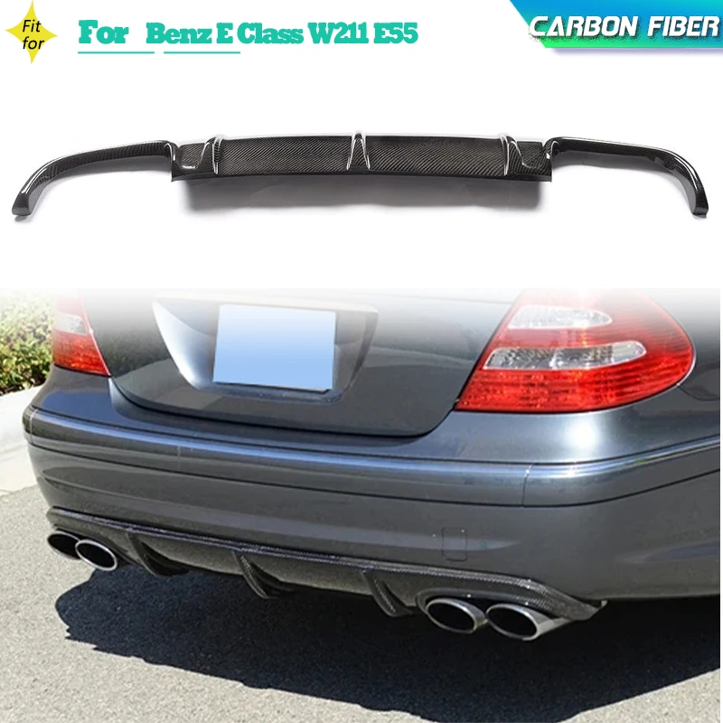 Carbon Fiber Rear Bumper Diffuser Lip for Mercedes Benz E Class W211 E55 AMG Sedan 4D 2002-2006 Rear Diffuser Lip Spoiler FRP