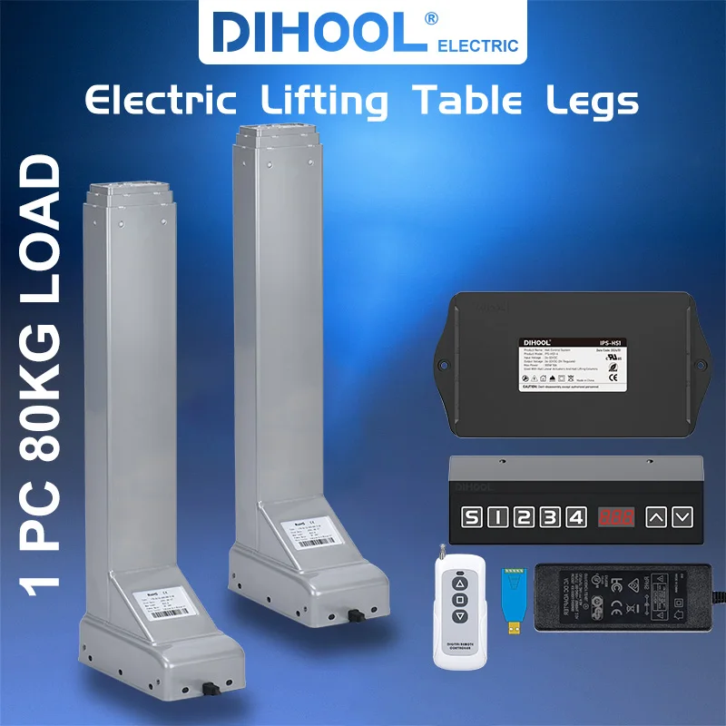 

Furniture Table Legs Adjustable Height Electric Lifting Column Linear Actuator DC24V Motor Synchronous Lift System 80/120KG Load