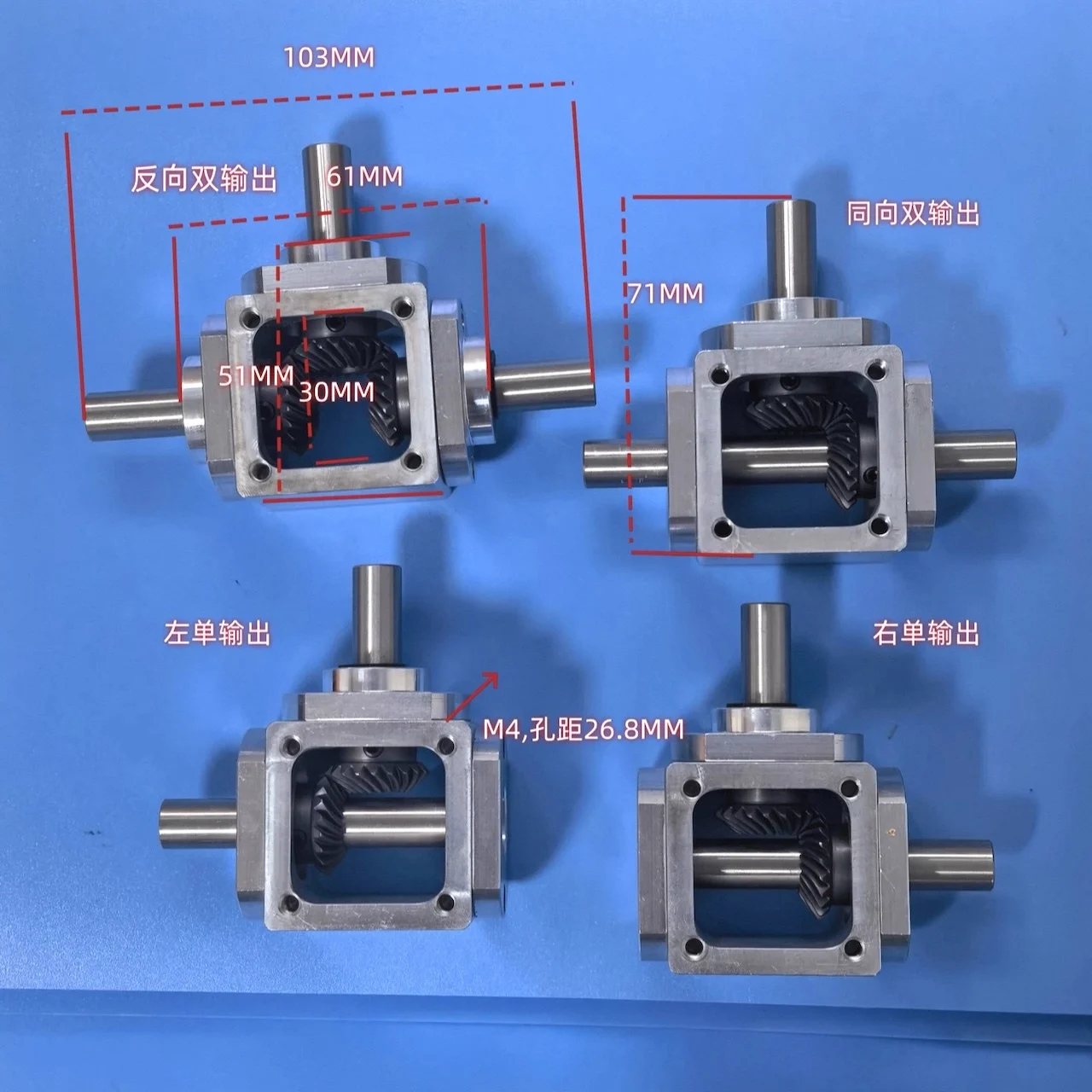 1:1 10MM Output Right Angle Converter Bevel Gearbox 40mm*30mm Commutator for Automation Equipment Angle Reduction Drive