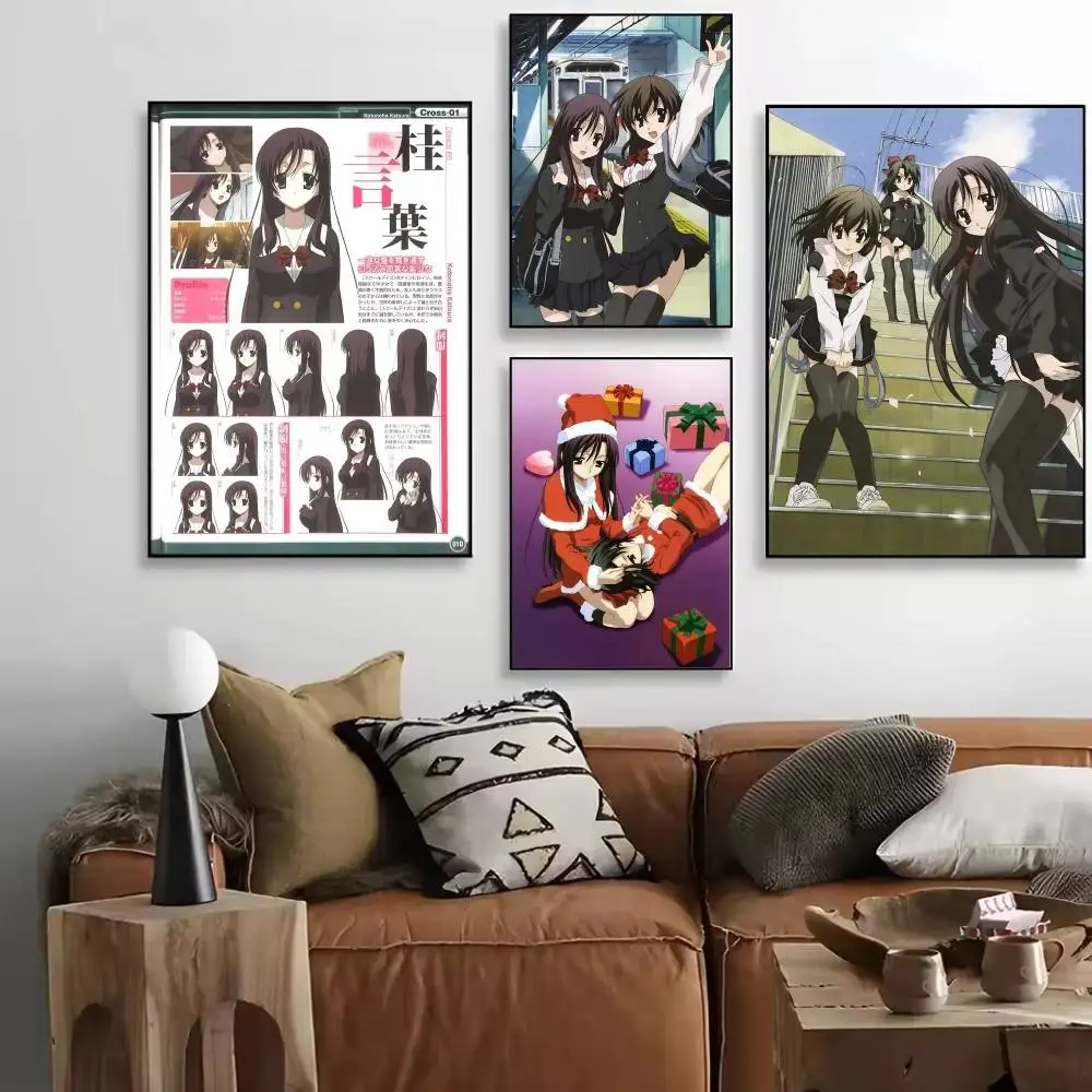 S-School Days Katsura Kotonoha Anime Game Posters High Quality Self-adhesive Wall Art Decorations Color Prints Sticky