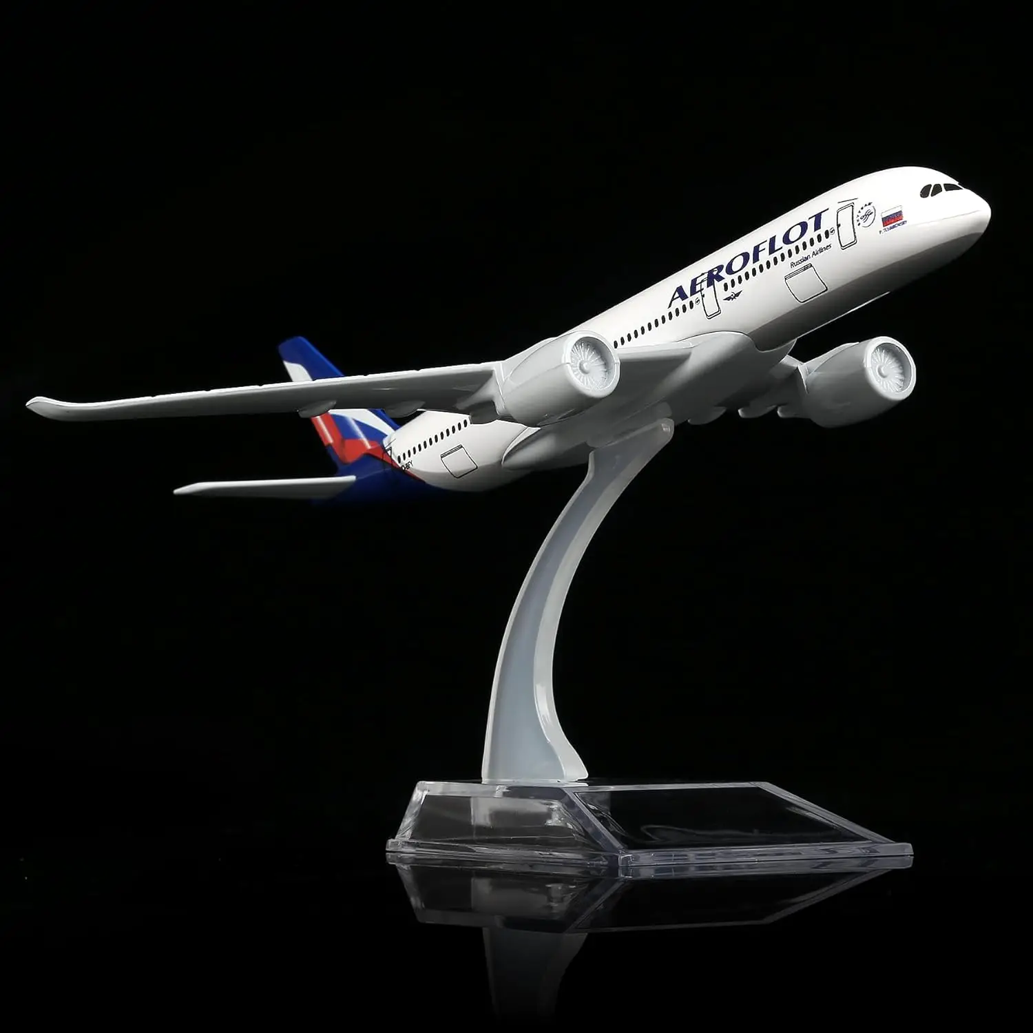 16cm Miniature Plane 1/400 Scale Russia A350 Alloy Diecast Airplane Models Kit with Stand For Aviation Souvenir Gift Display