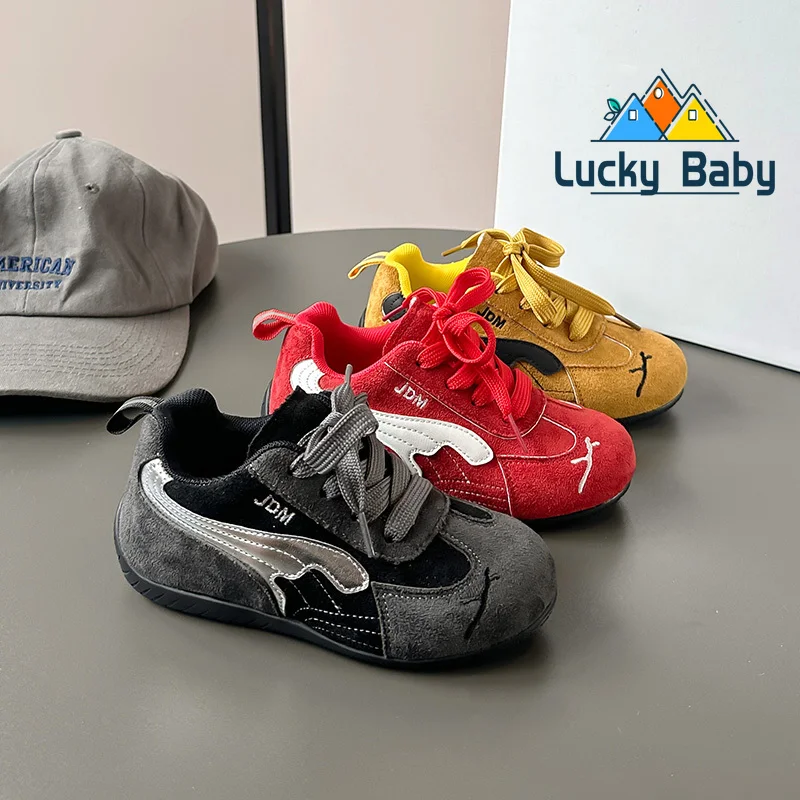 

Autumn Childrens Boy Sneakers Fashion New Suede Soft Outdoor Non-slip Luxury Kids Casual Shoes Sports Girls German Trainer Shoes