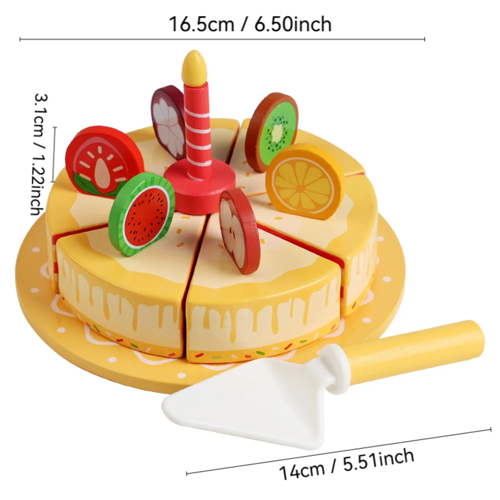 Wooden Simulation Dessert Educational Toys Children'S Home Interactive Play House Game Toy Birthday Fruit Cake Afternoon Tea
