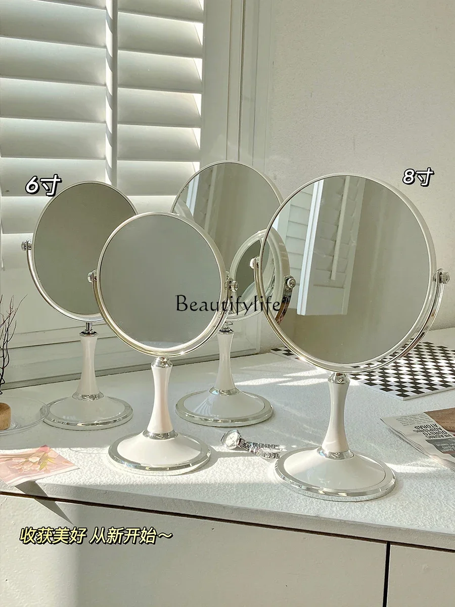 Double-Sided Makeup Mirror for Female, Desktop, Simple Style, High Sense, Student Dormitory, Dresser