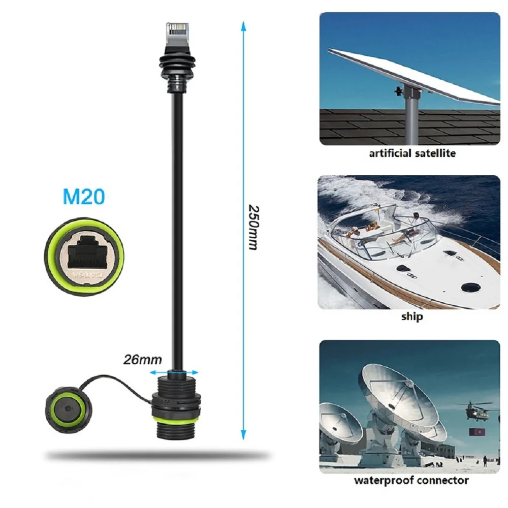 

0.25m For Starlink Ethernet adapter Gen 3/Mini Starlink mini cable extension to RJ45 coupler IP68 waterproof disc and wiring