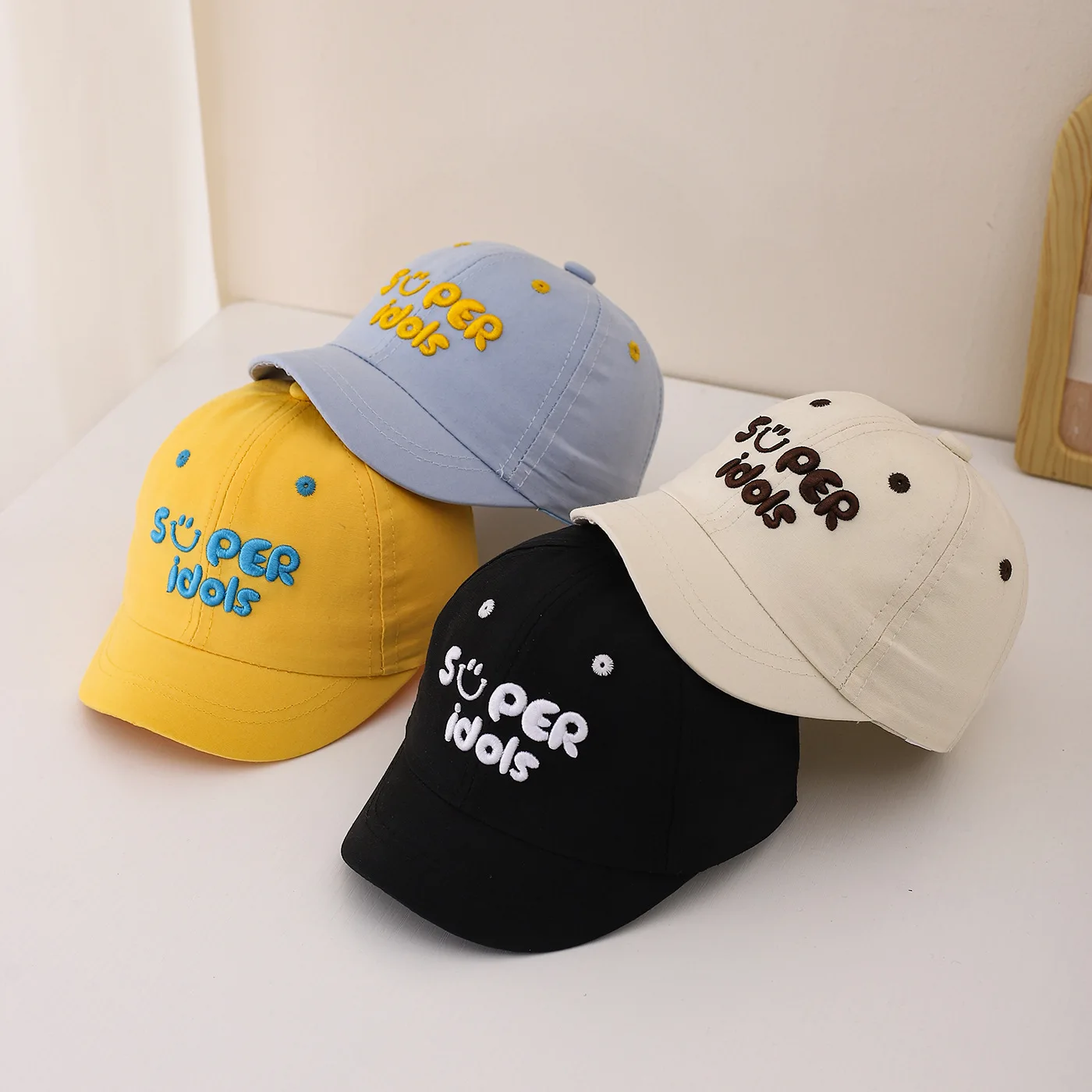 

Summer Kids Baseball Cap with Embroidered Letters Fashion Peaked Caps Children Adjustable Hat 1-5Y