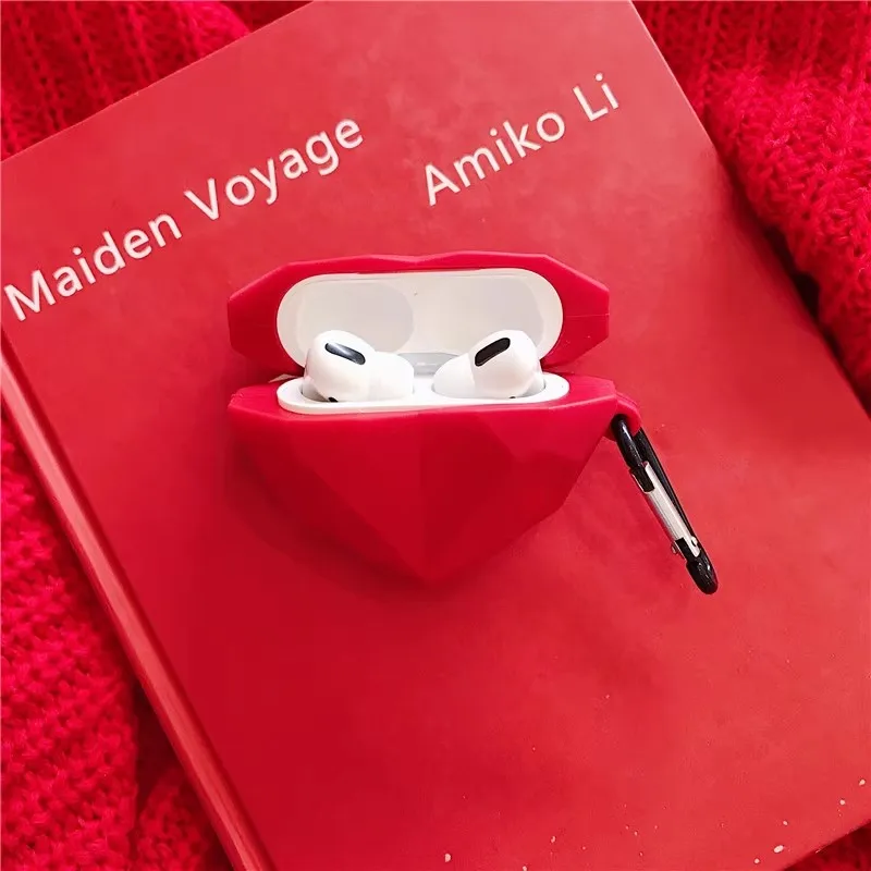 Disney 3D Heart-shaped Cartoon Case For Airpods 1 2 3 Pro Cover Wireless Earphone Airpod Carabiner Soft Silicone Airpods Case