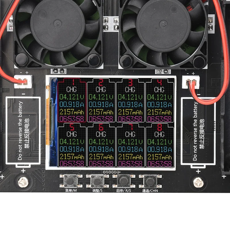 8-Channel 18650 Lithium Battery Capacity Tester Module Mah Mwh Digital Battery Power Detector Module Type-C