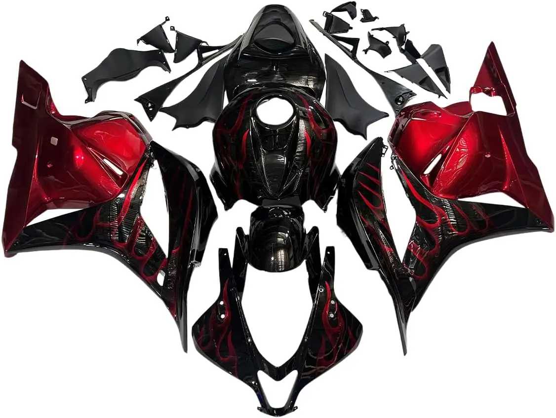 

Комплект обтекателей черного и красного пламени для Honda CBR600RR F5 2009 2010 2011 2012, инжекторные обтекатели, кузов из АБС-пластика