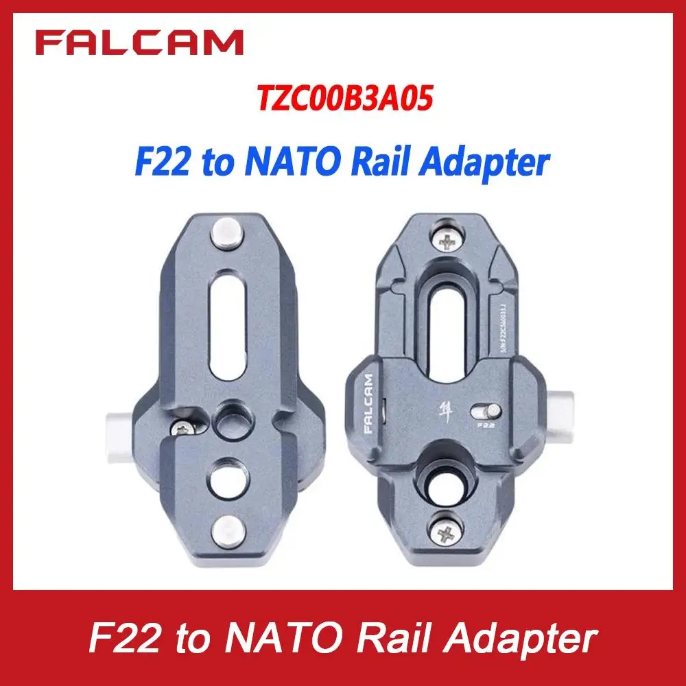 FALCAM F22A3807 F22 to NATO Rail Adapter with Quick Release Mount 1/4 inch Threaded Hole Aluminum Alloy Base Plate