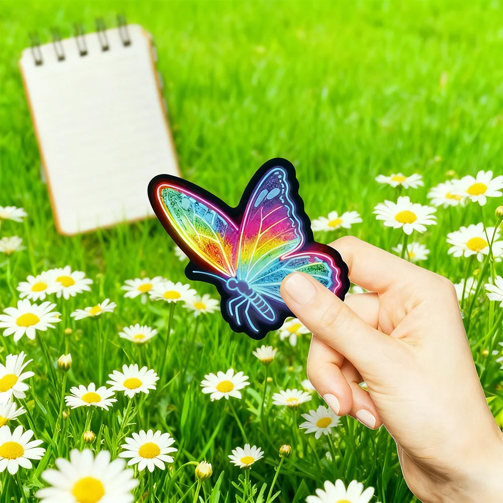 56 قطعة من ملصقات النيون المتوهجة - ملصقات حيوانات كرتونية مقاومة للماء، ملصقات جرافيتي جمالية مناسبة لأجهزة الكمبيوتر والألعاب والملاحظات #6