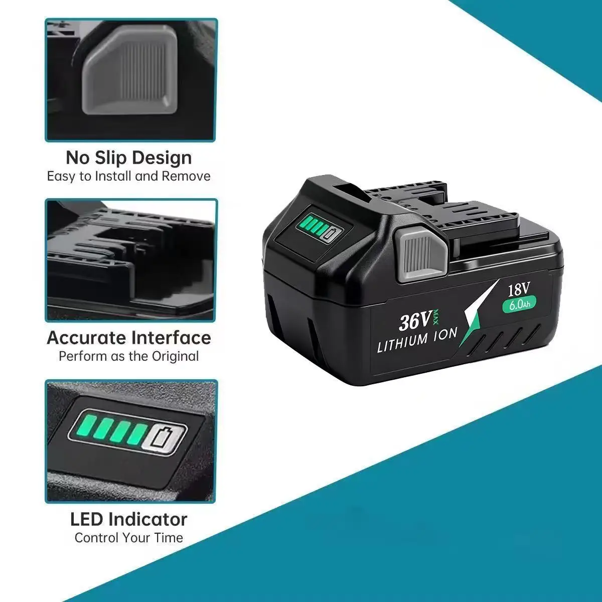 NEW 100% For HiKOKI 6.0Ah Multi Volt lithium Power Cell,Dual Voltage Design,Dependable Backup Battery For Workshop Machinery