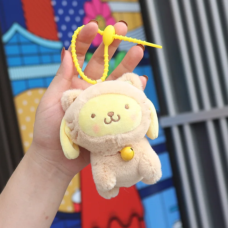 Sanrio Cat Plush Toys Keychain Kuromi Cinnamoroll Pendant Cute Girl Decortoy Stuffed Outdoor Fun Toys For Kids Christmas Gift