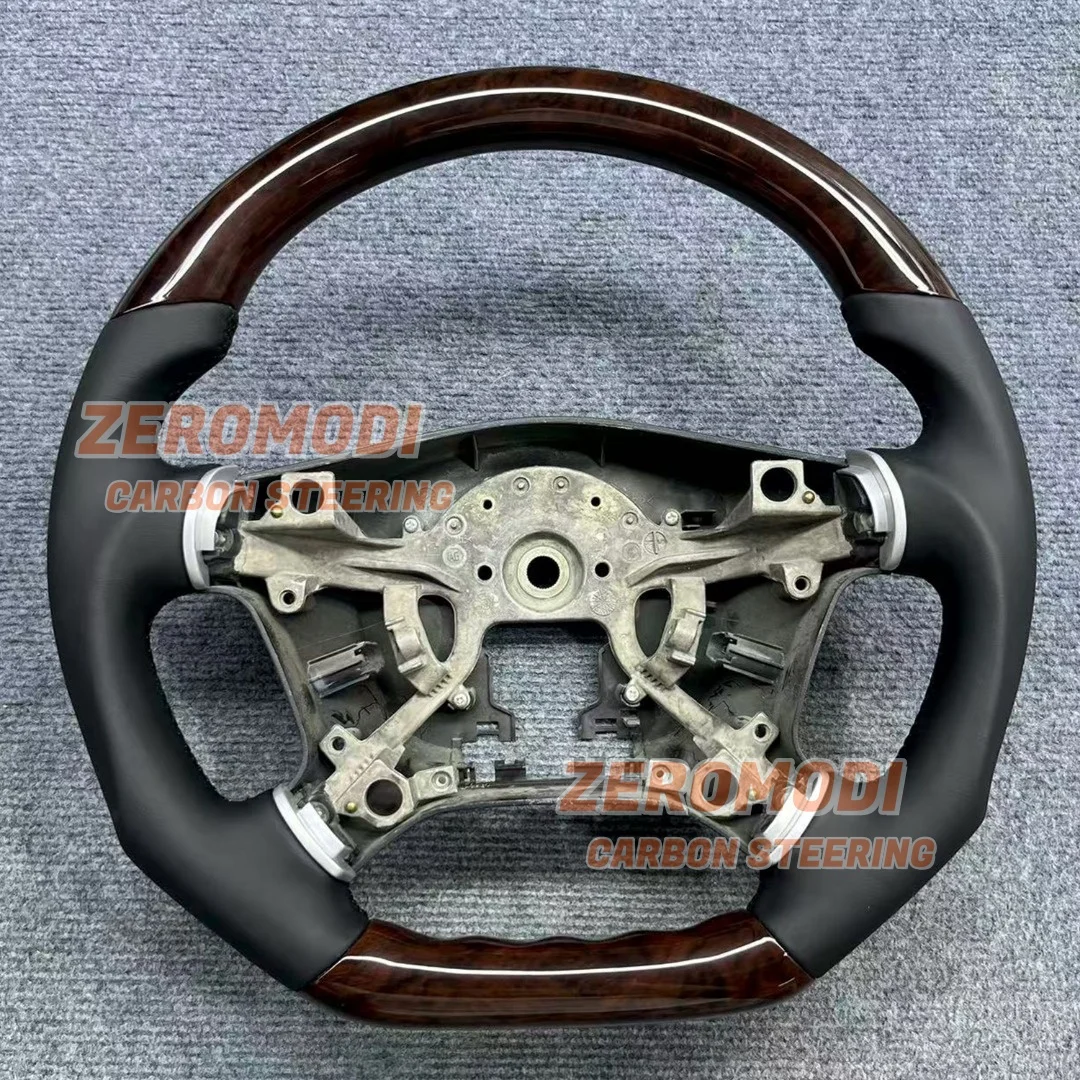 Wood Perforated Leather Racing Steering Wheel for Mitsubishi Pajero V97 V93 V87 2006-2019