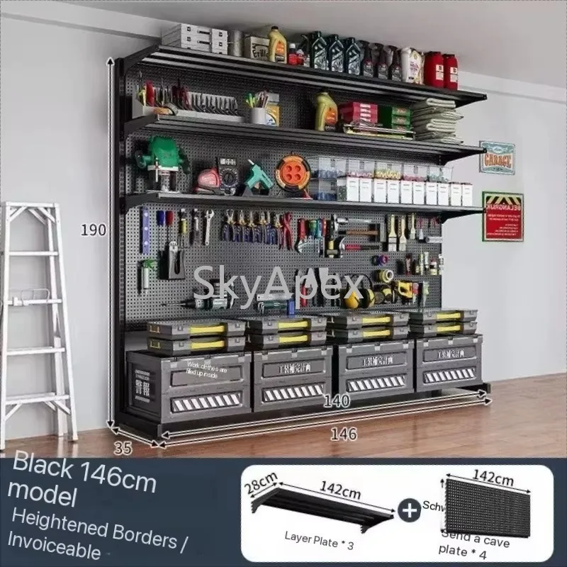 Floor Vertical Metal Hole-free Hardware Tool Storage Rack Heavy Duty  Household  Sports Equipment Hole Plate Organizer Shelf Pro