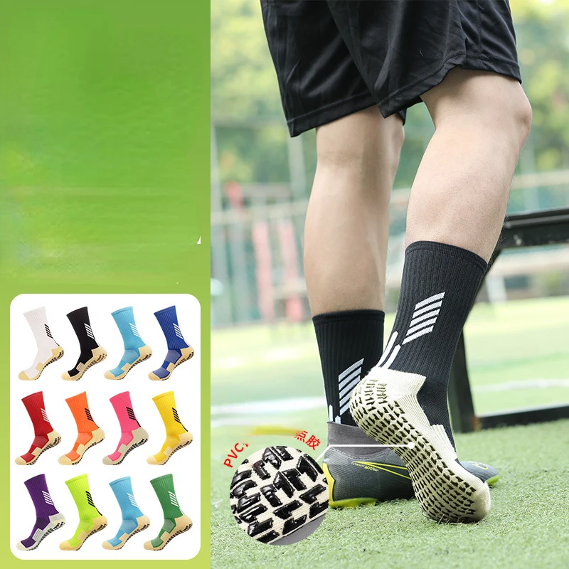 

Summer Mid Length Football Socks for Men Glue Sweat Absorbing Towel Bottom Sports Socks Children's Anti-skid