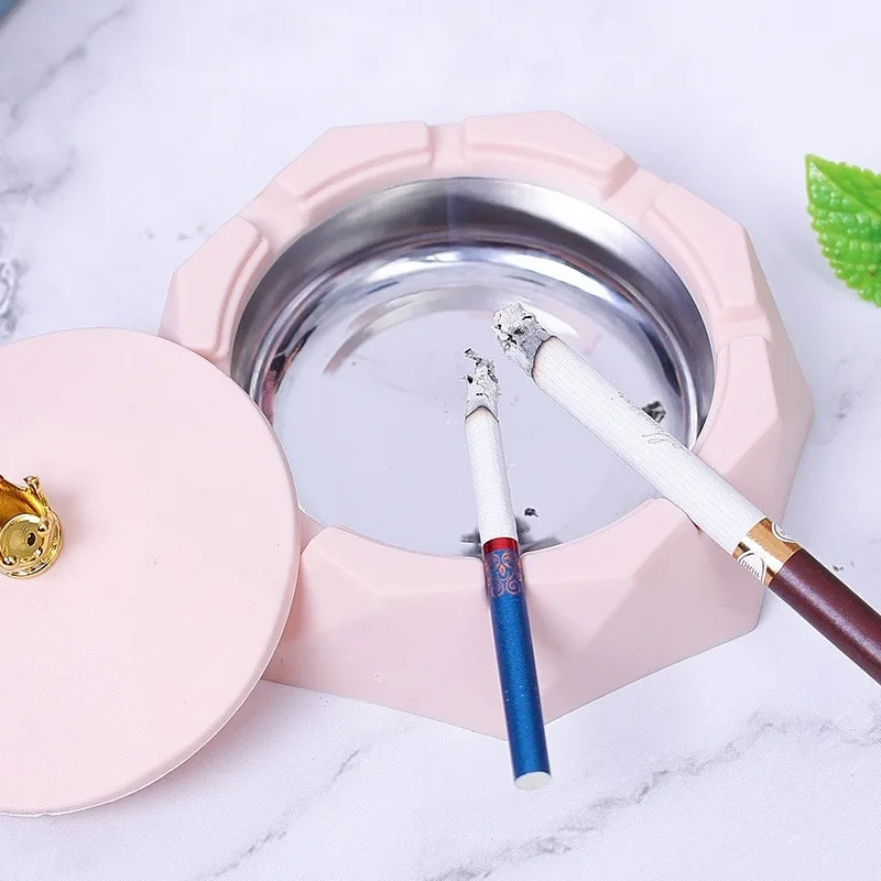 Ash Case Heat Resistant Easy to Clean Ash Storage Crown Top Ashtray Home Decoration Ash Storage Tray for Bar