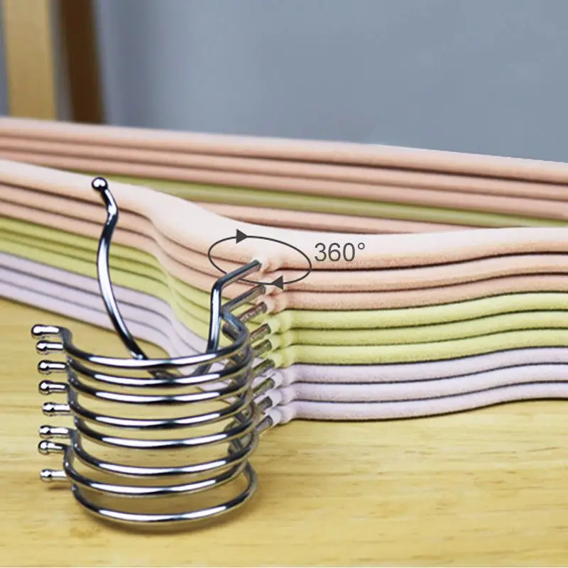 Velvet Non-Slip Hangers 10 Pcs/Pack Hangers for Clothes Wardrobe Organizer Non-Slip Flocking Shoulder Luxury Wooden Shirt Dress