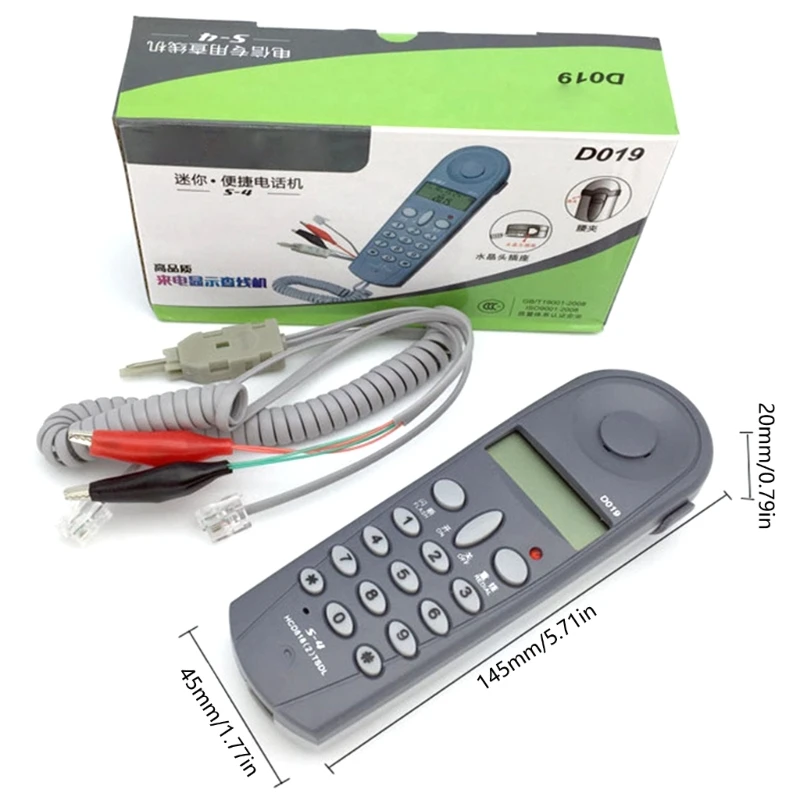 D019 Test Telephone Set Corded Landline Phone Not Need Battery Tesing Phone Easy to Use for Home and Office Use