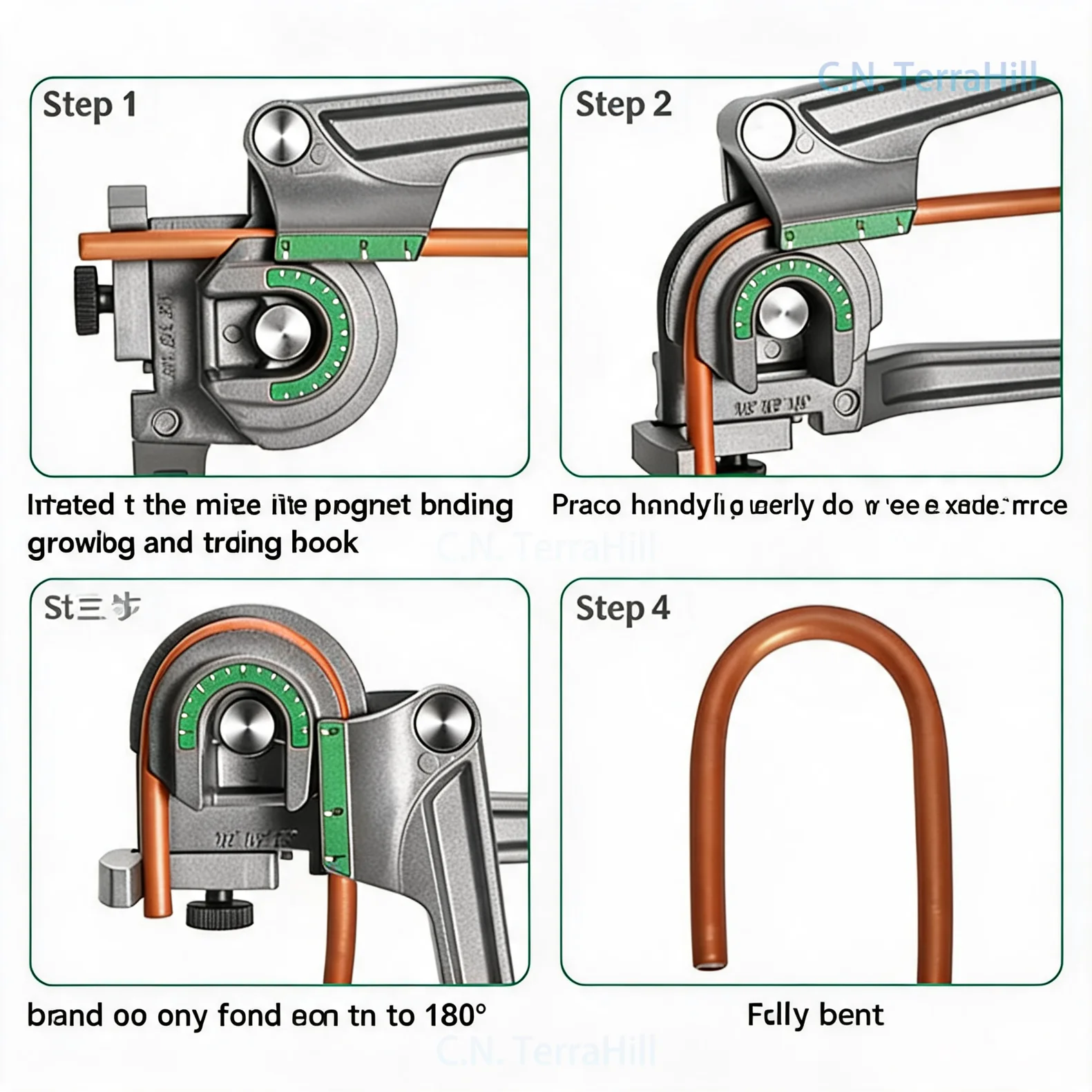 3-in-1 Manual Pipe Bender 180 Degree Tubing Bender for Copper Aluminum Air Conditioning Pipes