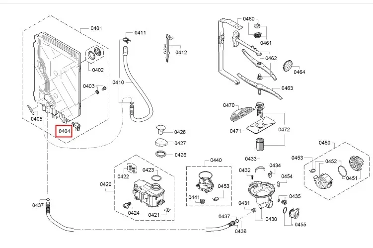 مناسبة لتركيب صمام تصريف غسالة الأطباق Siemens/Bosch SJ236I01