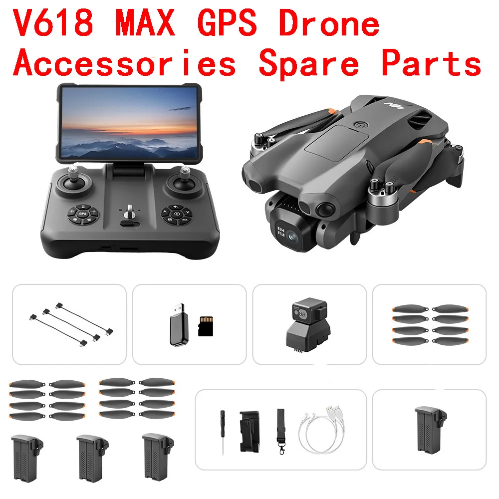 New V618MAX GPS Drone V618 Max Brushless Foldable RC Quadcopter Spare Parts Battery/Propeller/Obstacle Avoidance Head etc...