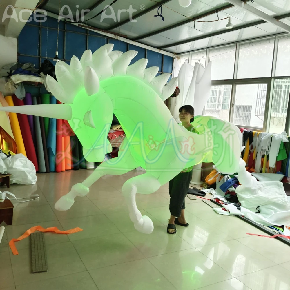 Decoration Walking Inflatable Horse Costume with Light for Carnival Parade Performance