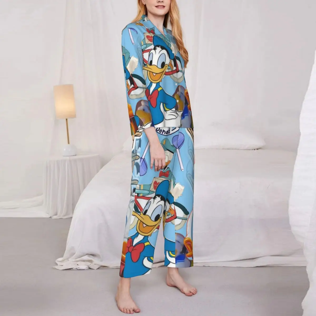 Disney Donald Duck pigiama donna 2 pezzi Set Loungewear pigiama pour femme