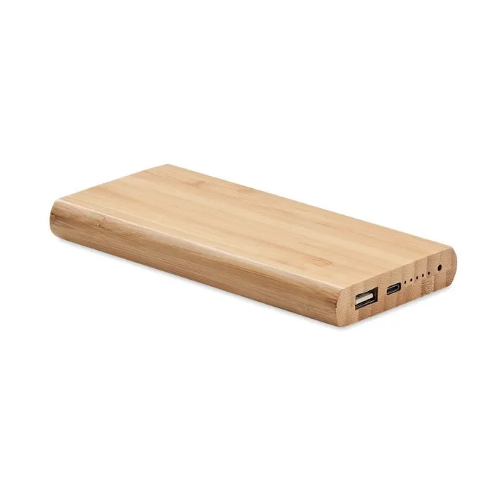 High Capacity Bamboo Box Power Supply Light Emitting Diode Display USB Type-C Input 5V 2A 10w Outdoor Protection