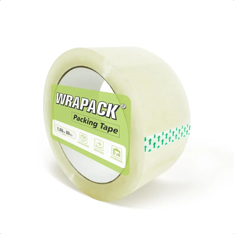 

Clear Packing Tape Refills Packaging Tape Roll for Moving Mailing and Storage 1.88'' Wide 80 Yards Wrapping Shipping plies