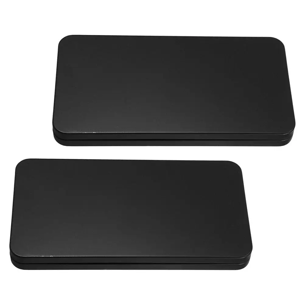 2Pcs Black Tin Cash Box Rectangular Money Storage Container for Bills Coins Checks Receipts Stamps Jewelry Portable Secure view 4