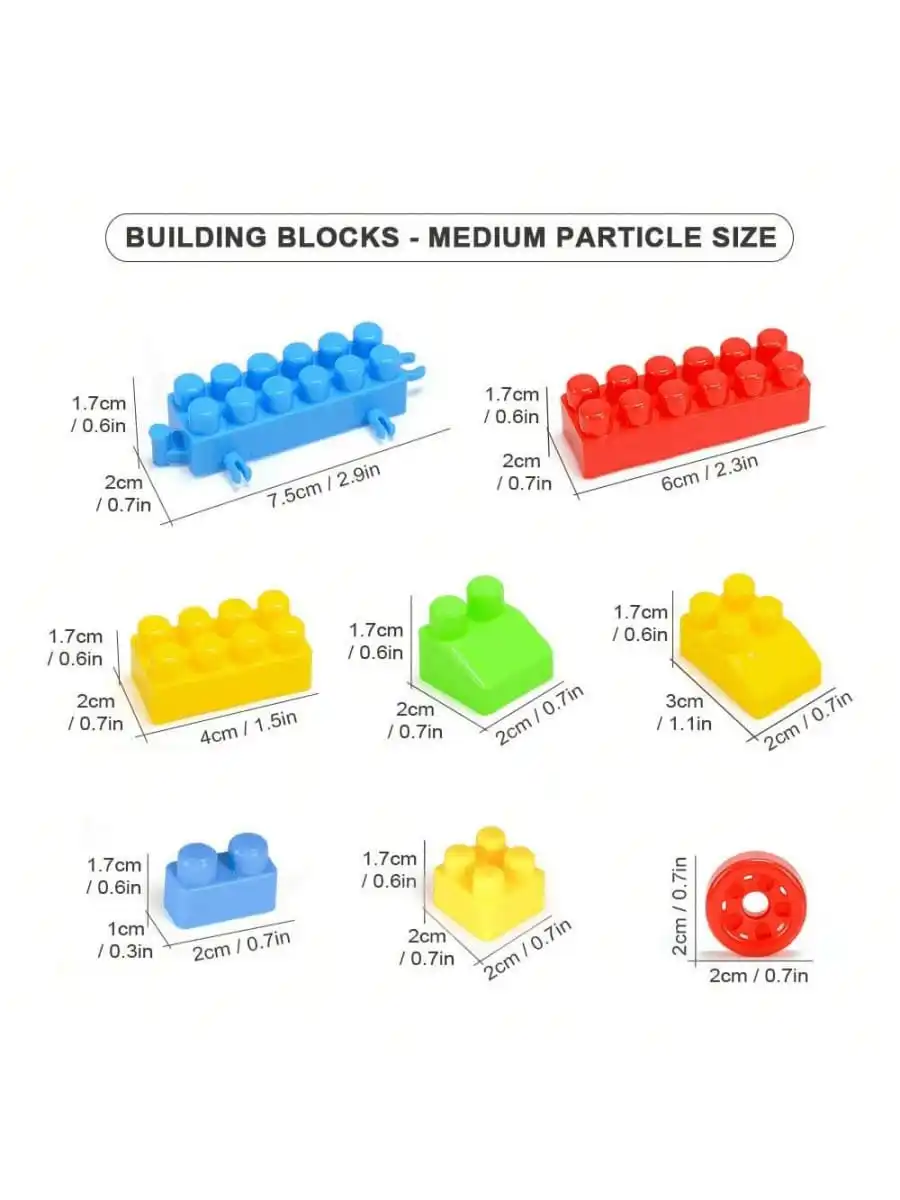 100pcs/150pcs/200pcs/300pcs/440pcs Colorful Building Blocks Set, Educational Assembly Blocks, Medium-Sized DIY Interlocking Bricks (Random Colors), Creative And Imaginative Puzzle Toys, Birthday/Halloween/Christmas/Thanksgiving/Easter Gifts