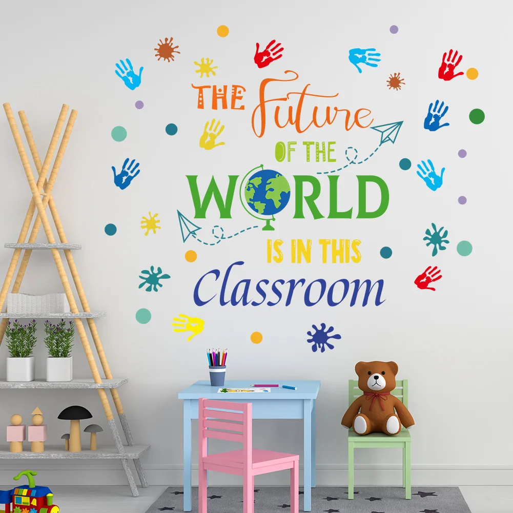 Colorful Inspirational slogan for classroom school decoration self adhesive wall decal