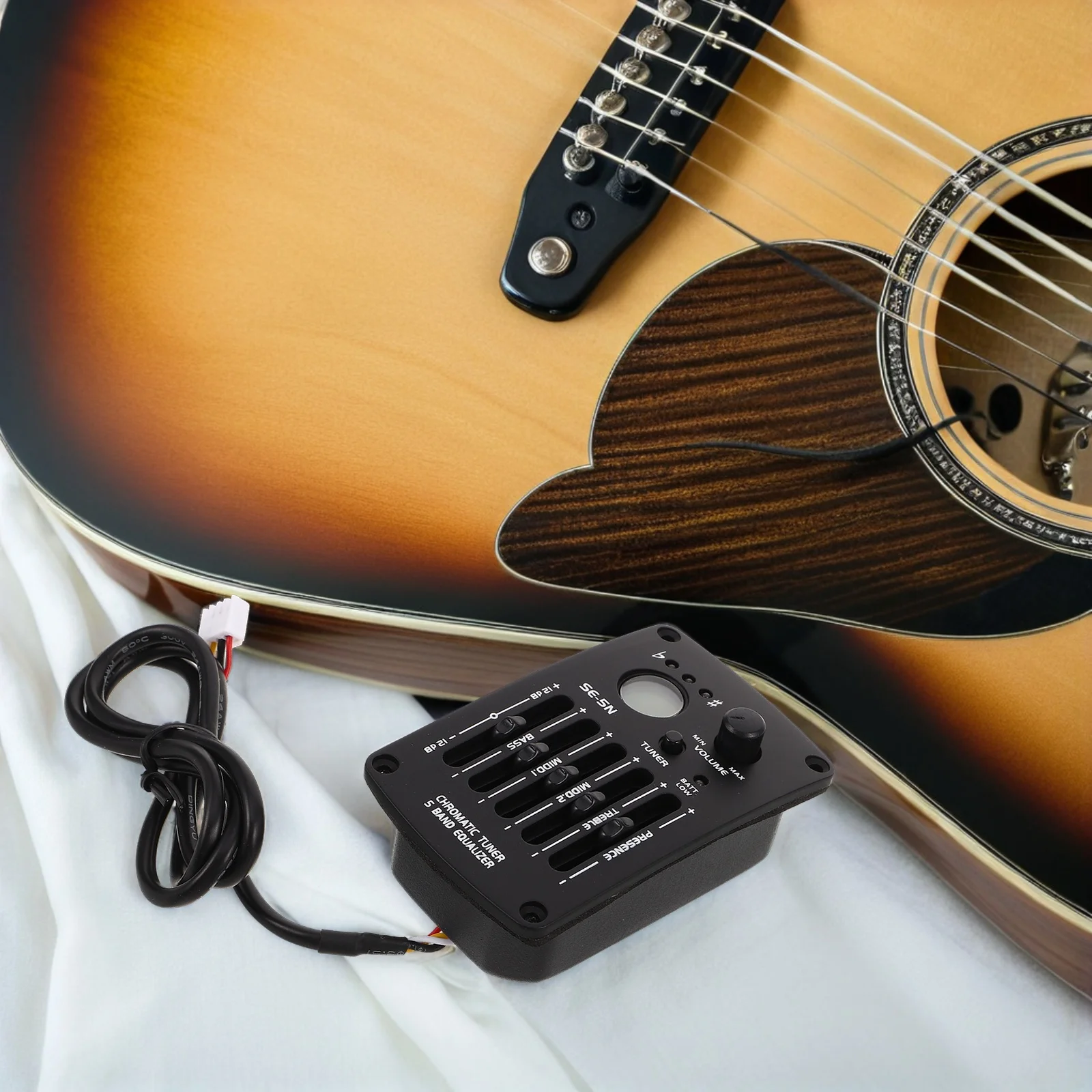 

Electric Box Folk Guitar Tuner for Acoustic Guitars Equalizer Metal Pickup Preamp