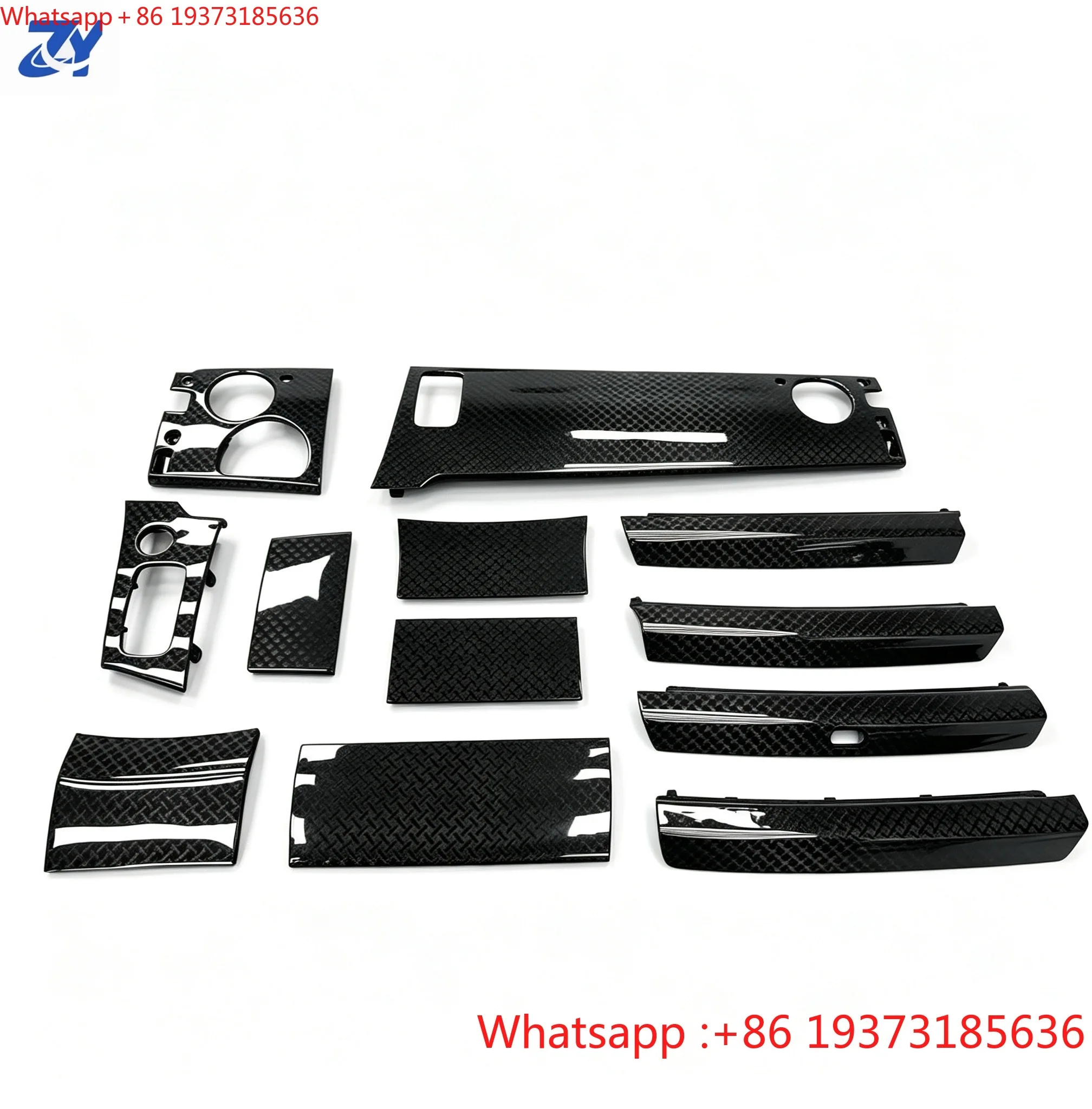 For 12PCS Dry Carbon Fiber Interior Replacement Trim Kit for Rolls-Royce Dashboard Center Console Panel Modification