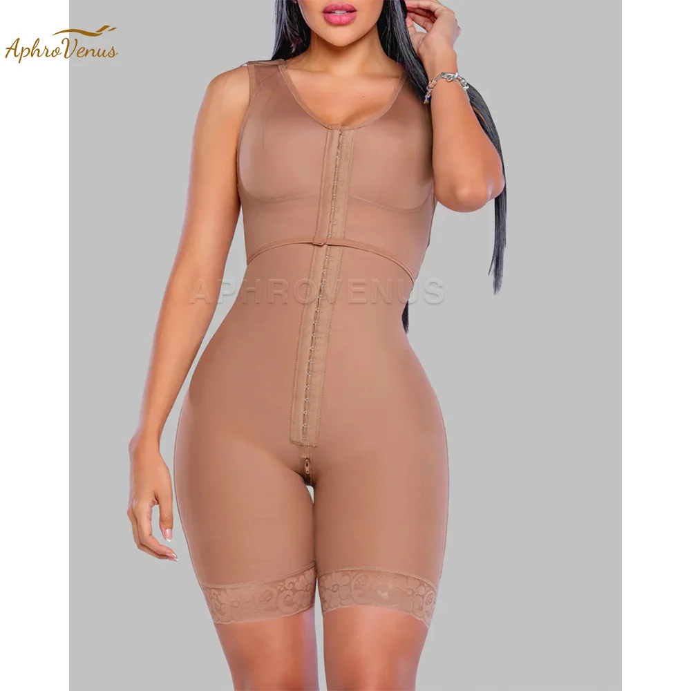 Fajas Colombianas High Compression Buckle Front Tummy Control Butt Lifting Zipper Crotch Body Shaper Slimming Shapewear