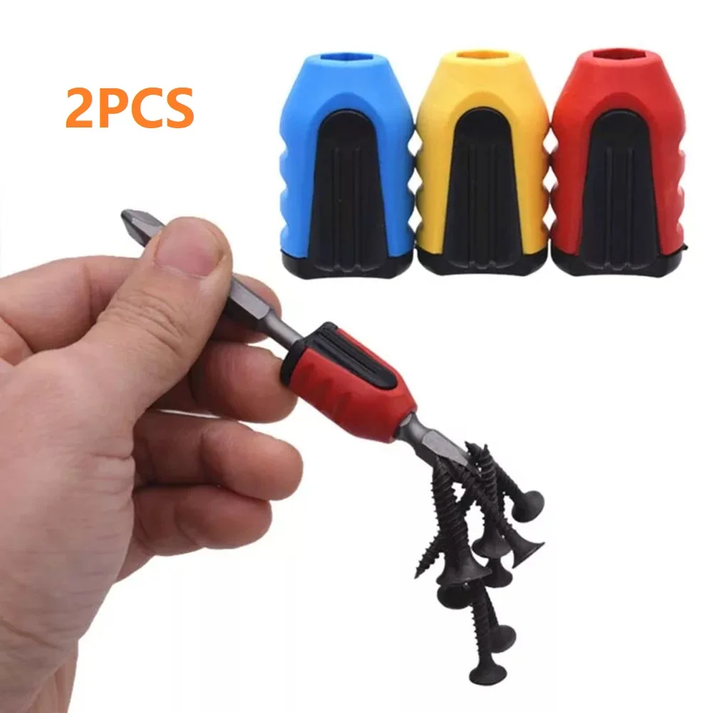 

2pcs Screwdrivers Magnetizer Bit Magnetic Shank Screw Driver Plastic 2 in 1 Strong Ring Demagnetizer Easy Adsorb Metal Screw Bit