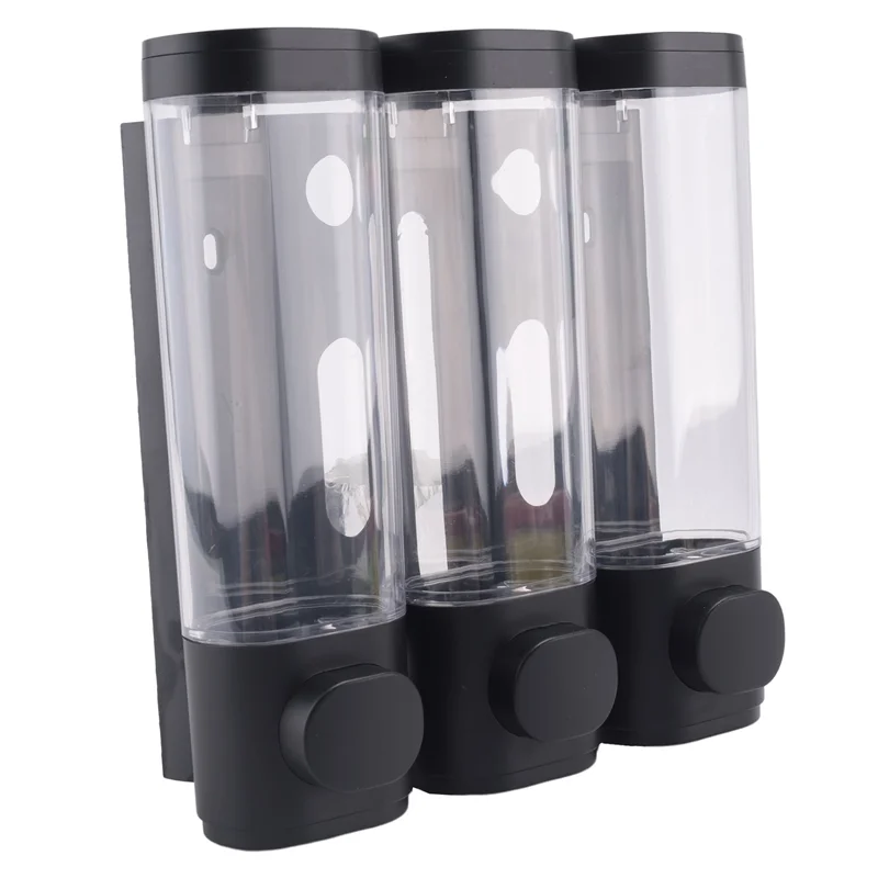 ABRS-2X Dispenser e organizer per pompa per doccia da bagno a parete 3 in 1 - possono essere utilizzati per shampoo, condizionatore, A