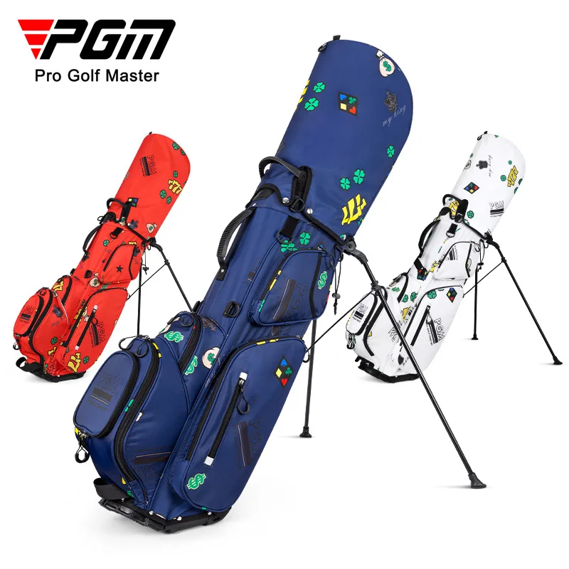 PGM Men Women Golf Stand Bags Ultra-light Nylon Graffiti Bag Large Capacitytraining Accessory Hold 14pcs Clubs QB111