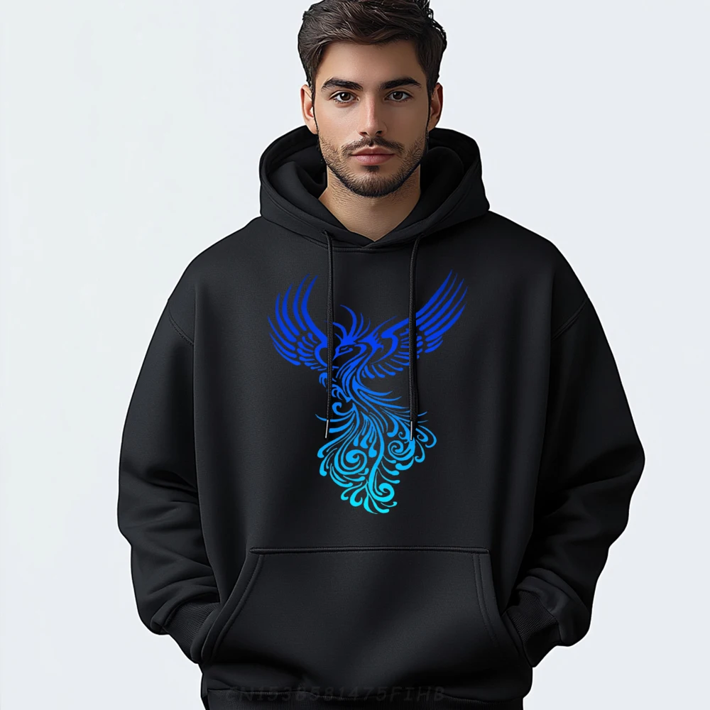 

Artistic Phoenix Yellow Blue Aqua O Neck Hoodies Long Sleeve Group Coats Cute Loose Casual Fashion Sweatshirt