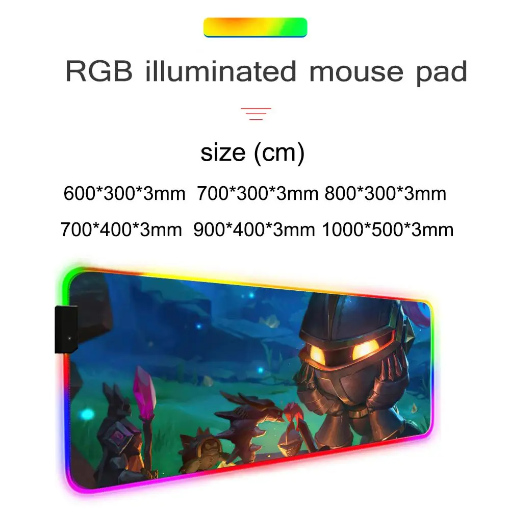 amumu Mouse Pad RGB Gaming Mousepad Big LED Pad PC Desk Mat Luminous Mouse Pad Large Keyboard Mats Table Rug With Backlit